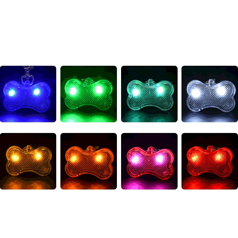 Collar de seguridad nocturna para perro, colgante brillante, luces LED Flash, accesorios para mascotas, brillante en la oscuridad