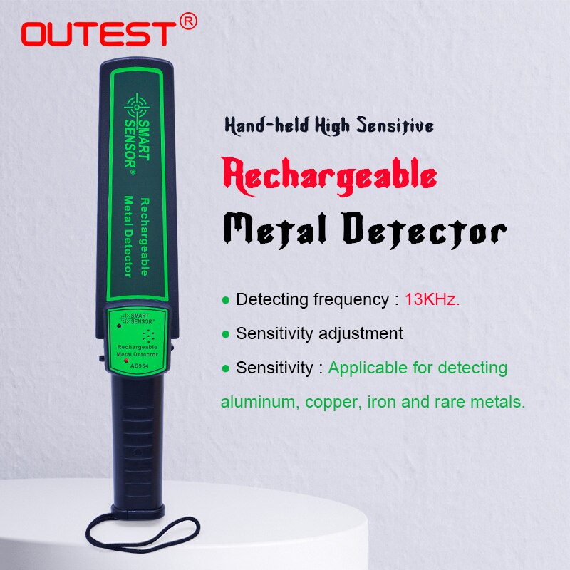 OUTEST AS954 Handheld Metal Detector Security Wand Body Search Parcel Scanner Gold Detector Hunter Phone Detector Finder