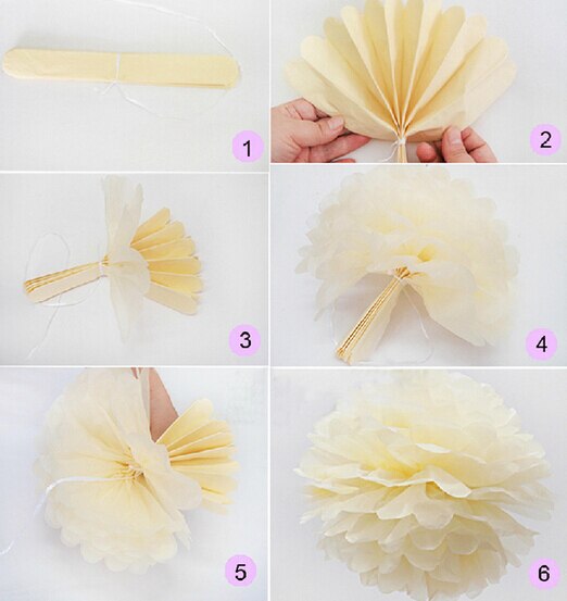 10 stücke handgefertigt 4 &#39;&#39;(10 cm) Gewebe Papier Pom Poms Papier Blume Ball Pompom Für Heimat Garten Hochzeit Geburtstag &Ampere; Hochzeit Auto Dekoration