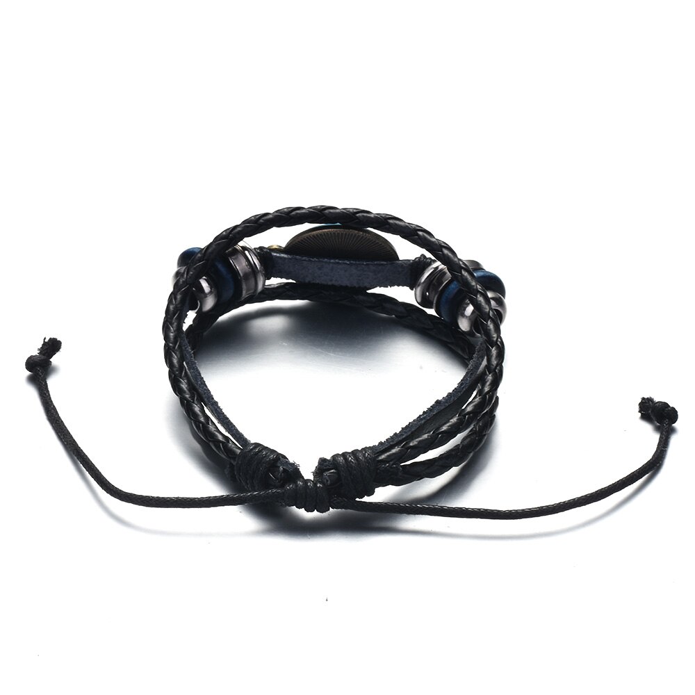 Steampunk Gear Yin Yang plecione skórzane bransoletki dla kobiet mężczyzn Tai Chi drzewo życia artystyczny wzór szklaną kopułą Charm bransoletka