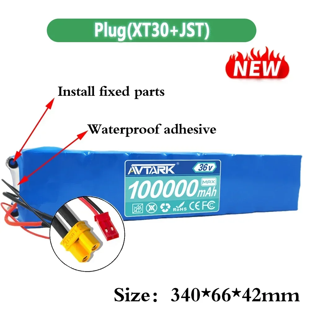 Original 10S3P 36V 100000mAh 36v Electric Scooter Battery Pack 18650 Lithium M365 Electric Scooter 36v Battery Scooter: Gold