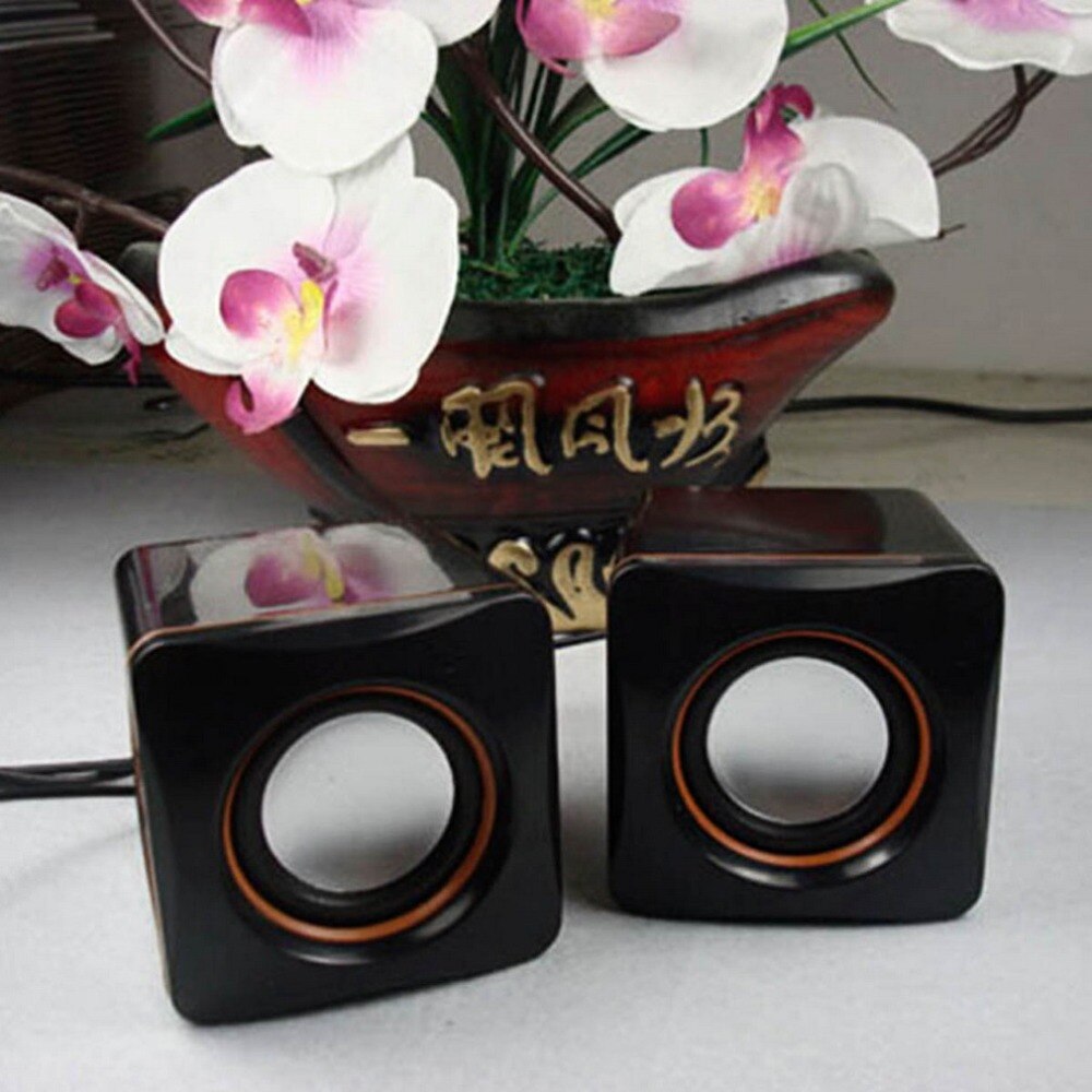 Mini Portable Plastic Wired USB Audio Square Music Player Speaker for iPhone For iPad MP3 MP4 Laptop PC Computer