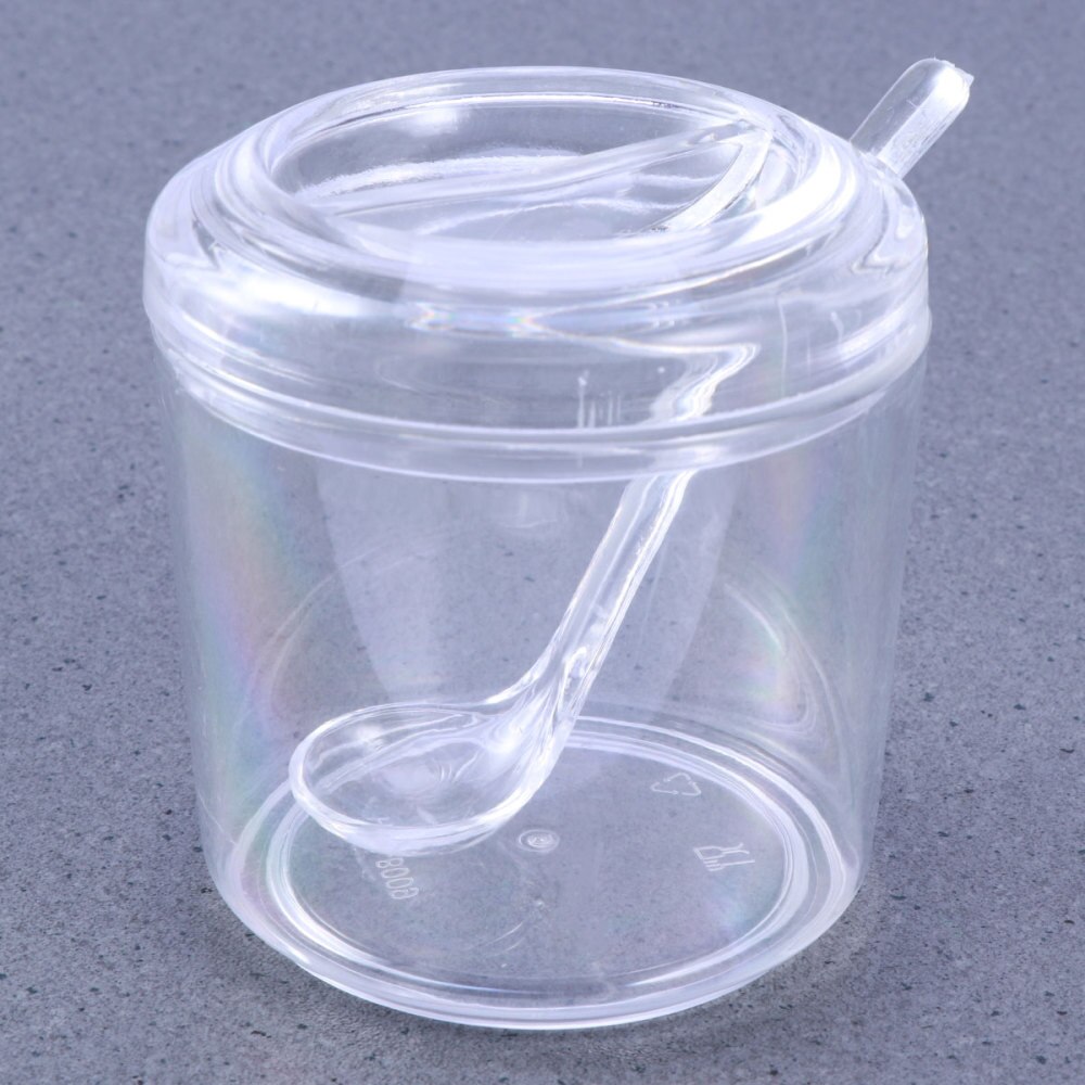 1PC Nontoxic Practical Transparent Household Acrylic Spice Storage Box With Spoon Spice Jar Seasoning Can Pepper Tank