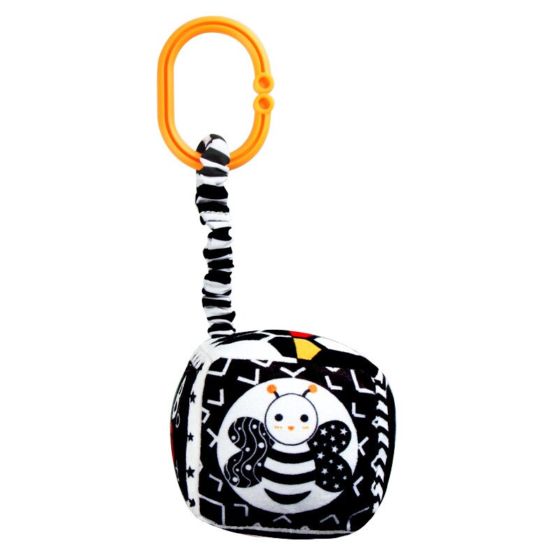 Zwart Wit Serie Baby Auto Opknoping Speelgoed Geometrische Rammelaar Sensory Autostoel Speelgoed Visuele Ontwikkeling Auto Opknoping Pluche Training Speelgoed