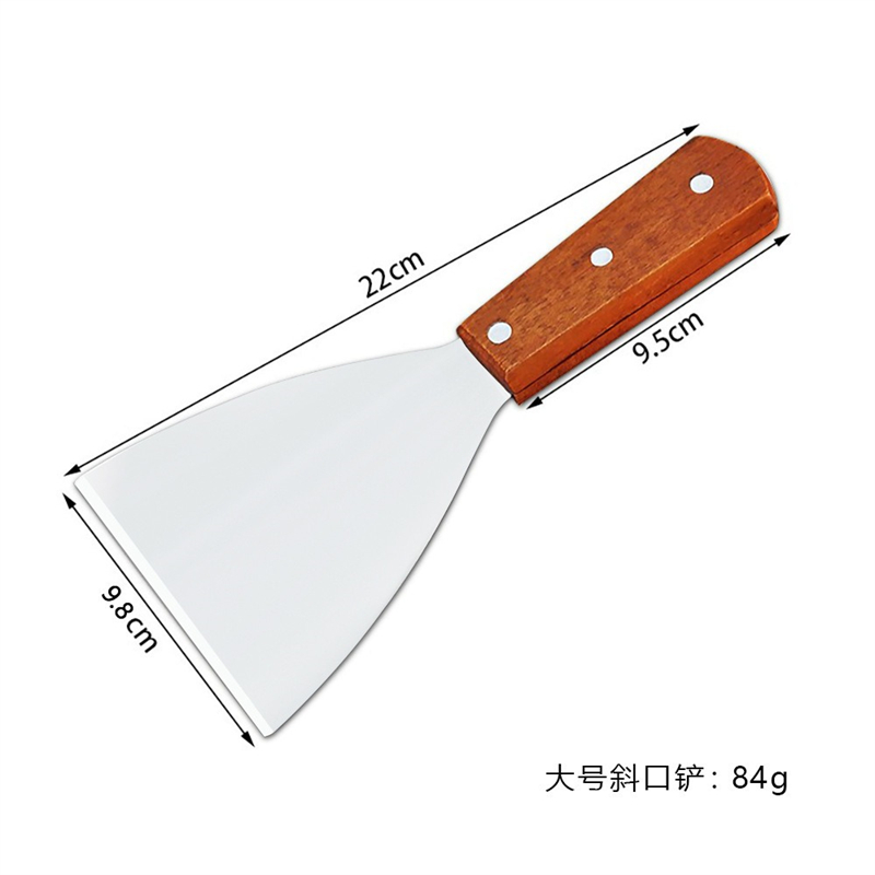Espátula y raspador de parrilla de acero inoxidable, herramientas de cocina duraderas antiadherentes para barbacoa, pala para Pizza, tortitas, carne, utensilios para barbacoa