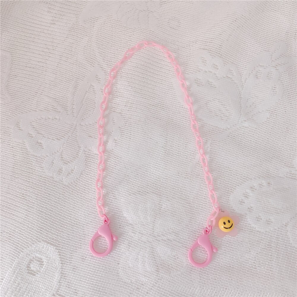 Cute Colorful Smily Anti-lost Face Cover Lanyard Adjustable Mask Chain for Women Neck Chain Glasses Strap Necklace Strap Holder