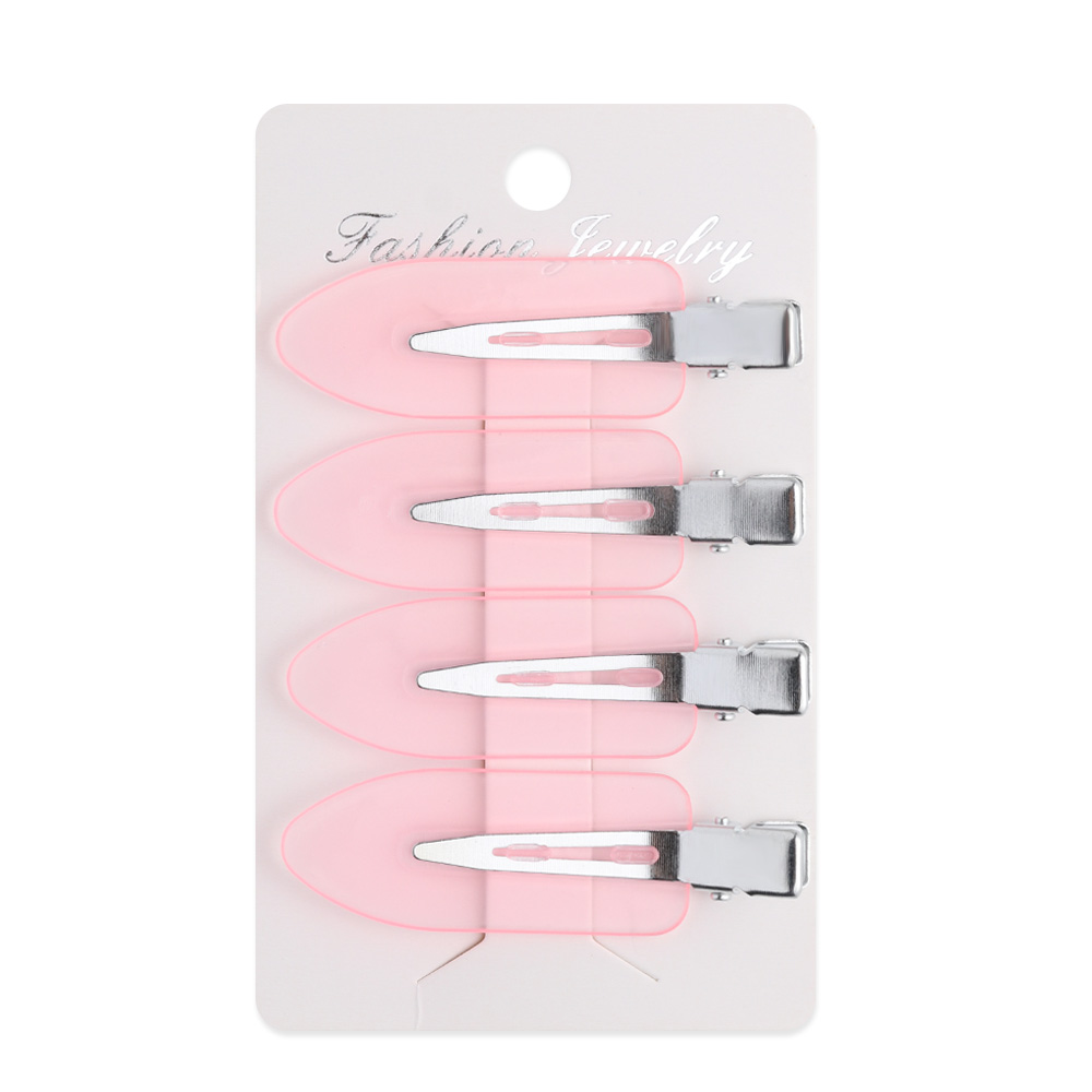 Clip de maquillaje sin costuras para mujer y hombre, pasador sin pliegue, pinza para el cabello sin curva, peluquería , estilismo, horquilla fija, 4 uds.: COFFEE