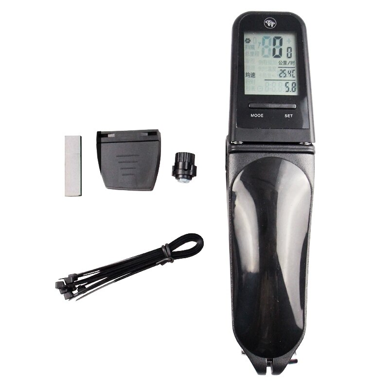 Bicycle Computer Luminous MTB Road Stem With Speedometer Wireless Cycling Stopwatch Bike LCD Large Screen