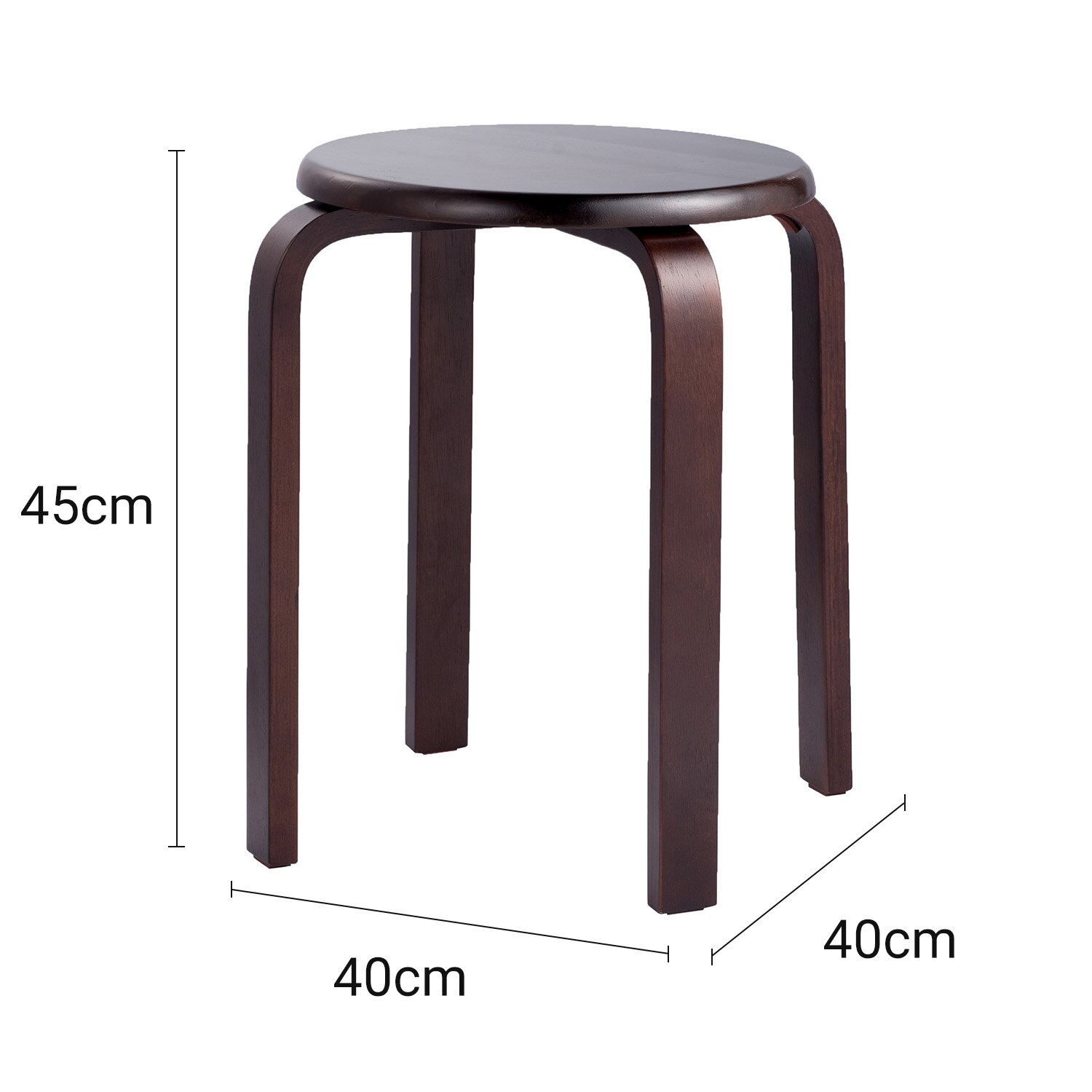 Modern K/D Rubber Wooden Stools Practical Round Stacking Stools for Home/Restaurants/Hotel 1pcs Household Small Wooden Stool