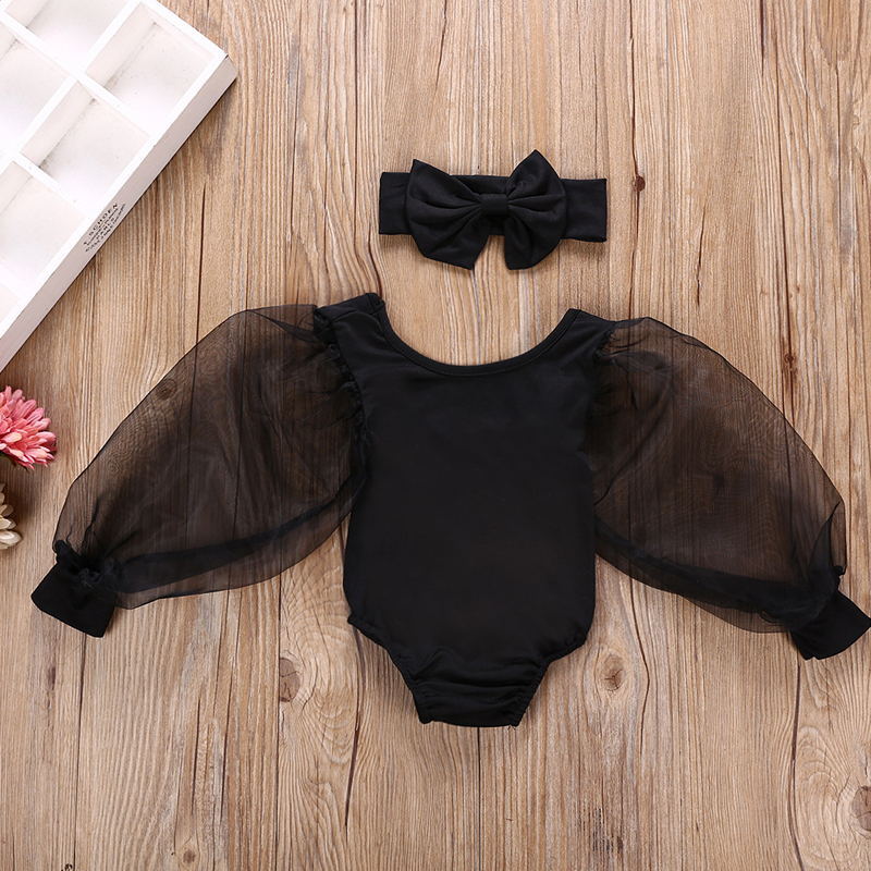 Body en dentelle pour enfants filles | Bouffantes et solides à manches longues, combinaisons de vêtements en dentelle 2 couleurs 0-12M, nouvel an