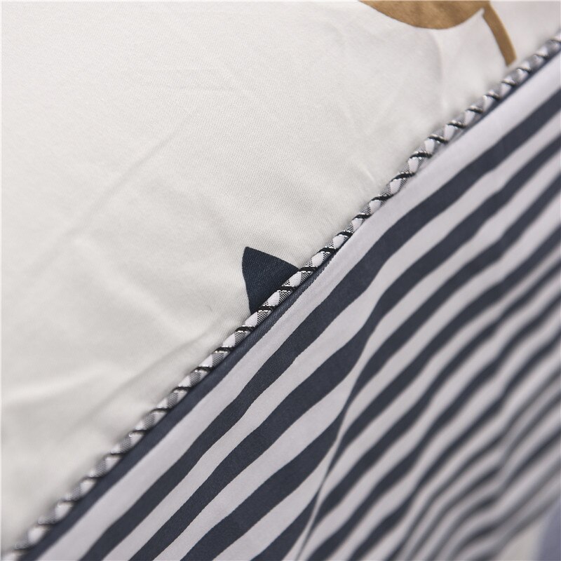 Witte streep Cartoon forest100 % katoen Bed rok Bloemen en vogels print sprei twin volledige koningin schattige postaral prinses stijl