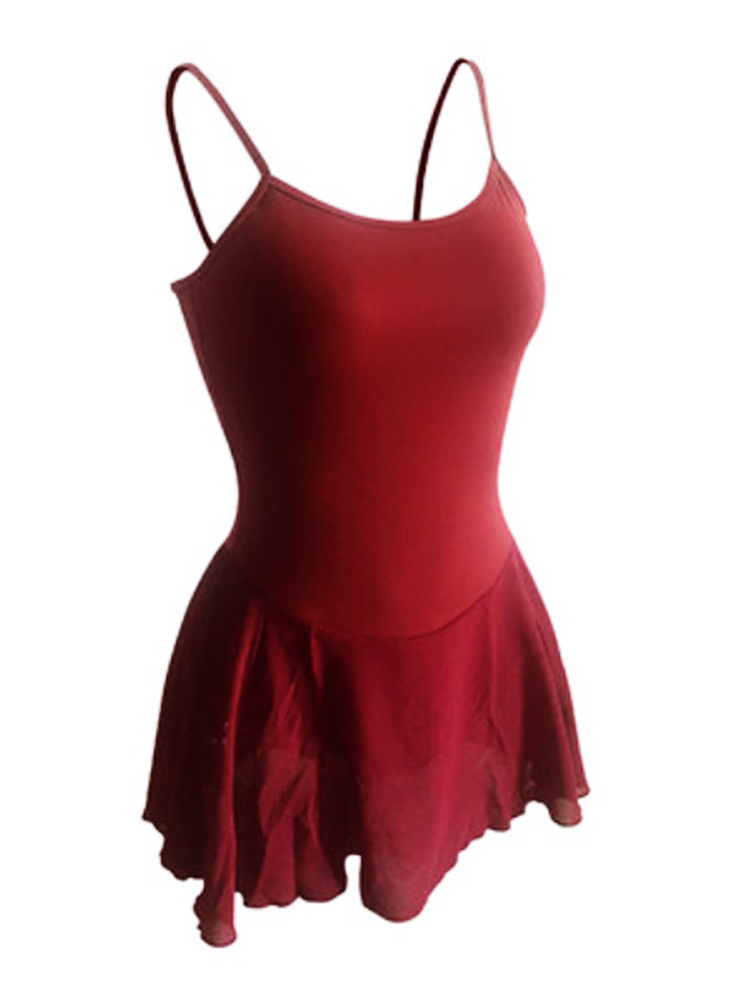 Ballet Dress Women Gymnastics Skating Dance Mesh Skirted Leotard Camisole Ballet Costume Stitching Ballerina Practice Clothing