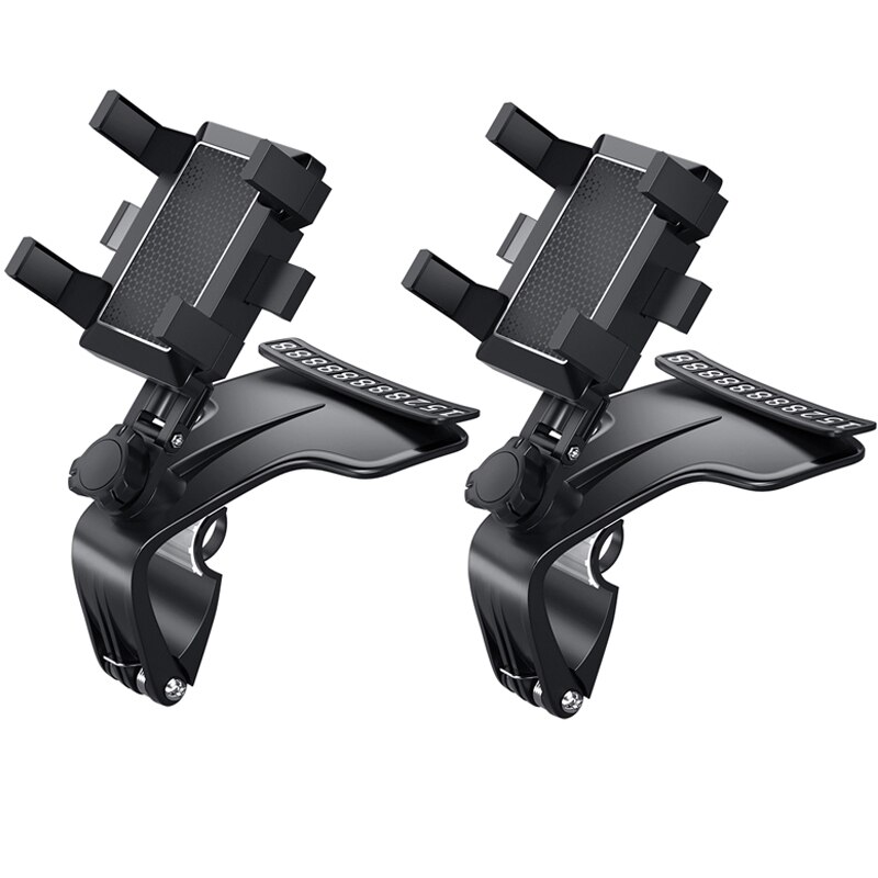 Soporte mejorado de teléfono para salpicadero de coche, espejo retrovisor de 1200 grados, parasol, soporte de navegación GPS: 2PCS 1200 Rotat