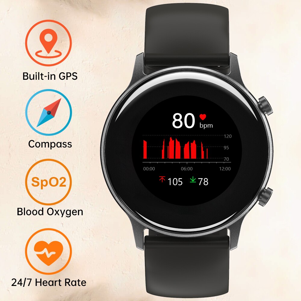 UMIDIGI Urun Smart Watch GPS Men Women 5ATM Waterproof For Android IOS Clock Heart Rate Sleep Monitoring Smartwatch