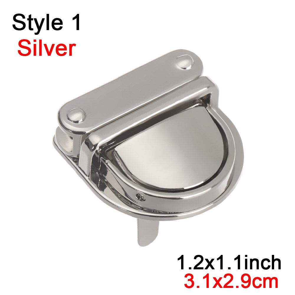 1PC Metall dauerhaft Verschluss Für DIY Handtasche Tasche Geldbörse Gepäck Drehen sperren Twist sperren Hardware- Verschluss Tasche Teile Zubehör: Stil 1-Silber-