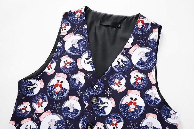 Chaleco navideño de estampado de Papá Noel para Hombre, ropa de de Navidad, para baile de graduación