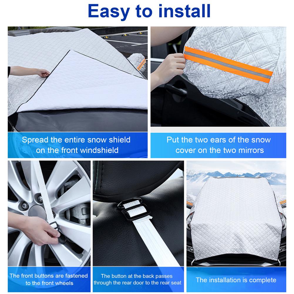 Winter Snow Shield Car Anti-frost Protective Cover Anti-snow Sunscreen Car Front Windshield Shade Cover Half-body Car Cover