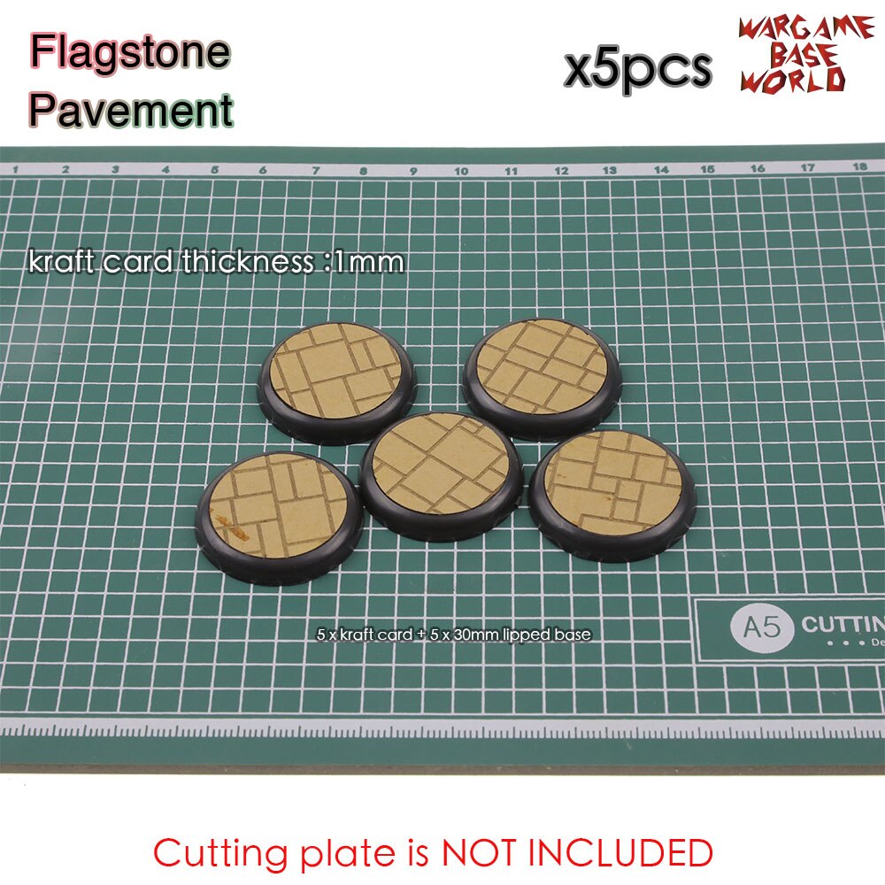 Kraft Card Texture Bases - 30mm lipped bases - Texture Bases for Warhammer