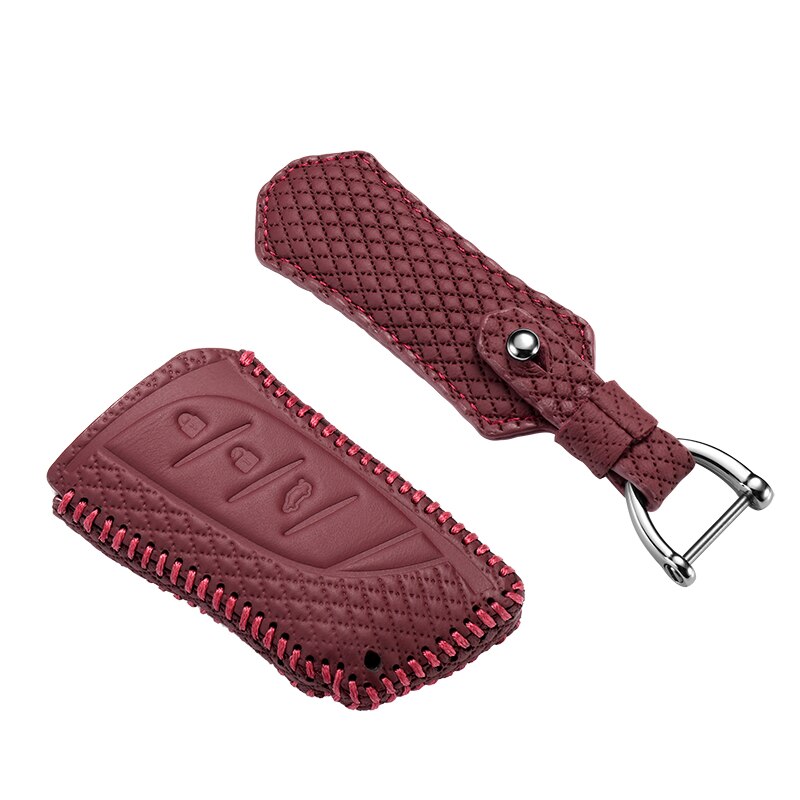 luckeasy car key cover for lexus LC LS ES Case Remote Keys Shell leather key4y: brown 4