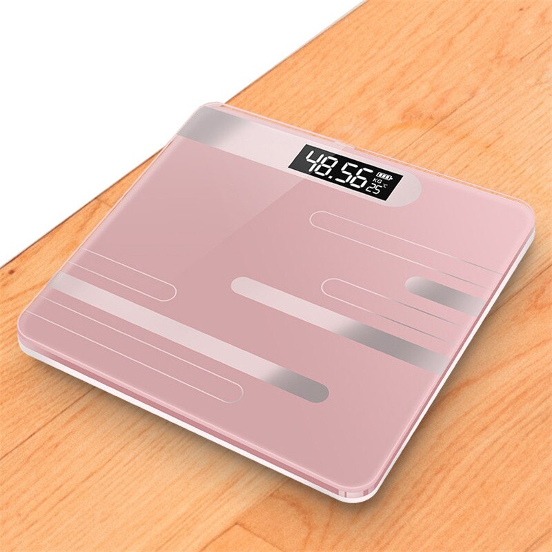 Floor Weegschalen Badkamer Lichaamsvet Schaal Glas Elektronische Smart Weegschalen Usb Opladen Lcd Display Body Wegen Digitale Weegschaal