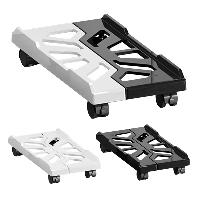 1pc ABS Desktop Computer Tower Stand, Adjustable Mobile CPU Holder with Rolling Wheels, Home Office Universal Platform Bracket