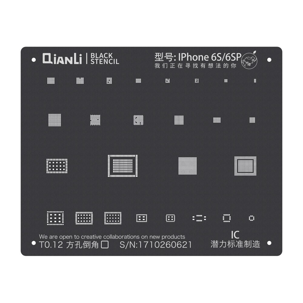 Qianli kasvi tina musta verkko iphonelle 6 6p 6s 6sp 7 7p 8 x xs xs max xr ic korjaus istutus tina verkko alusta: 6s 6sp