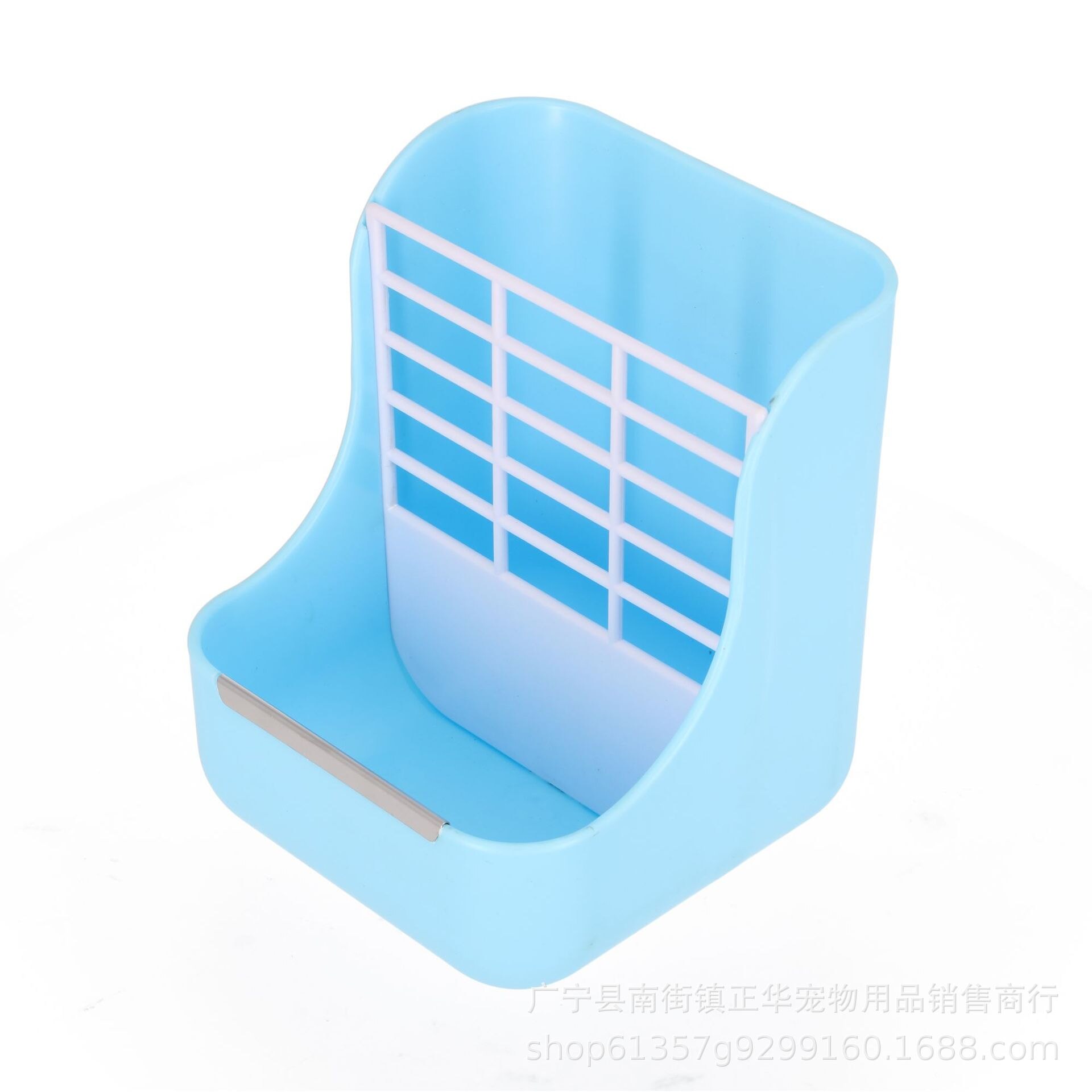 Rabbit Food Feeder Small Animal Supplies Rabbit Chinchillas Guinea Pig 2 In 1 Feeder Bowls Double use for Grass and Food ZM923: BLUE