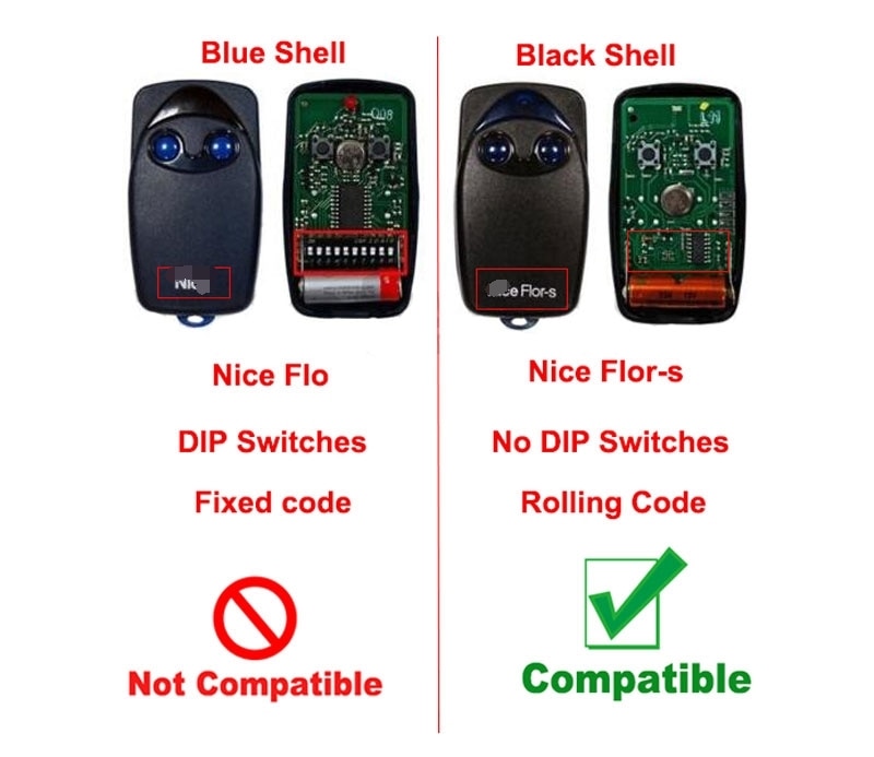 FLO4R-s Flo2r-s Garagedeuropener Afstandsbediening Flors Afstandsbediening Flor-S FLO1 FLO2 FLO4 Afstandsbedieningen 433.92Mhz Rolling code