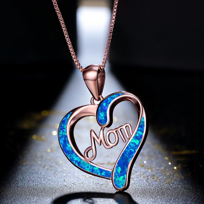 Mother's day necklace, women's jewelry, children's jewelry, mom letter heart pendant necklace, personality, creative mothers' day family jewelry