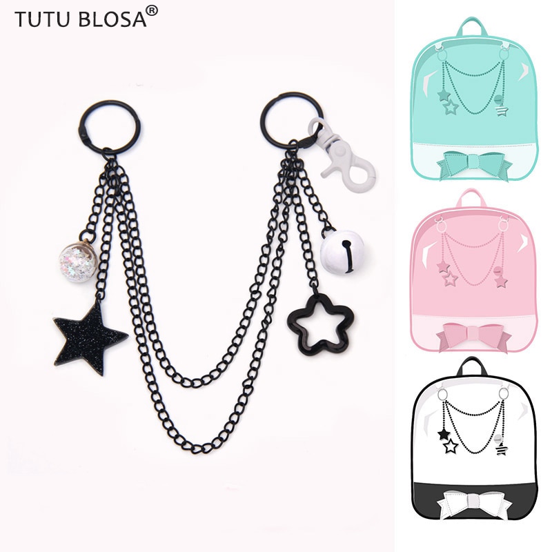 Ita Tasche Kette Zubehör Dekoration Süssigkeit Farben Sterne Glocken Einstellbare DIY Tasche Kette Hängende Kette Für Frauen Anime tasche H307