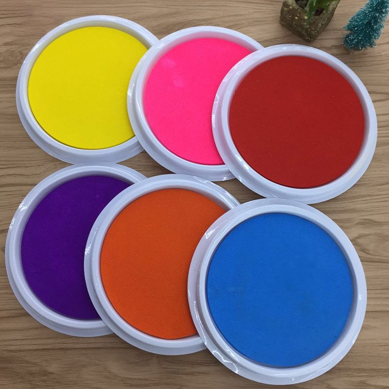 1Pcs Kindergarten Kids Palm Fingerprint Ink Pads Non-Toxic and Washable Children Fingerprint Stamp Pads Wedding Signature