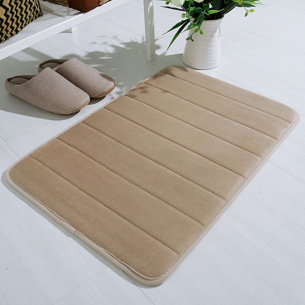 Badmat Badkamer Antislip Tapijt Absorberende Soft Memory Foam Mat Bad Badkamer Slaapkamer Vloer Douche Rug Decor Coral Fleece matten: Khaki