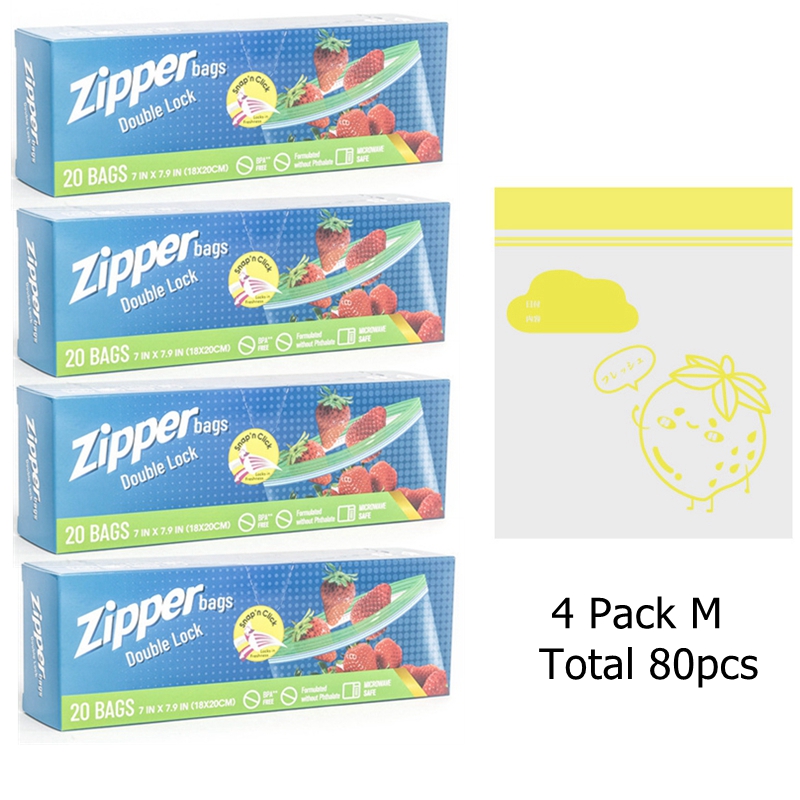 Sacs de conservation transparents pour collations et sandwich, 2 paquets, avec fermeture éclair, Mini sac de conservation des aliments moyens, congélateur, Camping, cuisine, sac de conservation des aliments frais: Ivoire