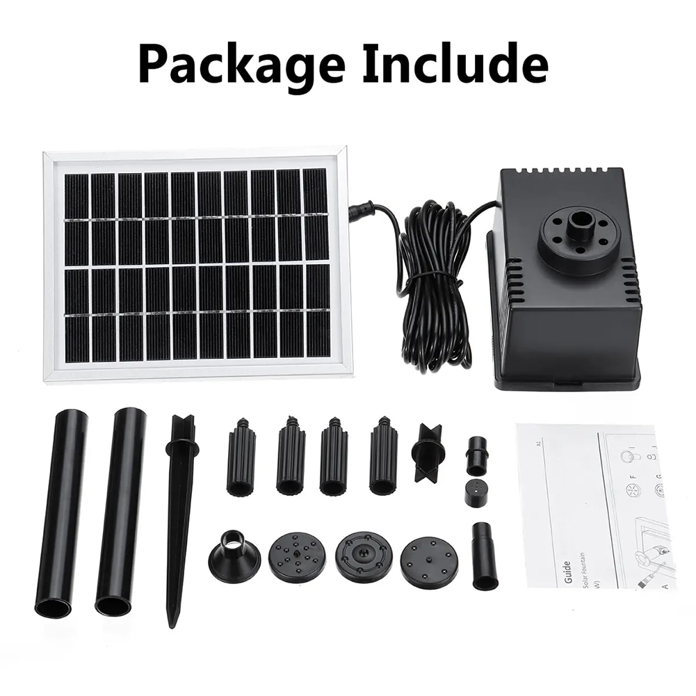 Solar-Powered Water Pump Kit 10V 1.8W Solar Panel Water Floating Solar Powered Fountain for Bird Bath Pond Garden Water Pump: Default Title