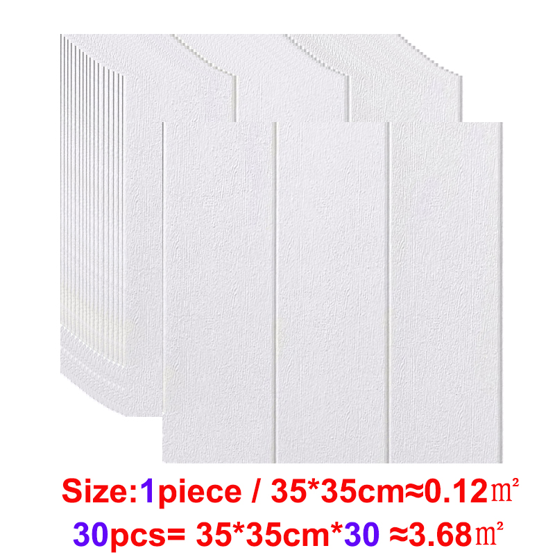 3D Self-Adhesive 35X35cm Wood Sticker DIY Waterproof Foam Wallpaper For Kids Room Kitchen Roof Ceiling Background Wall Decals