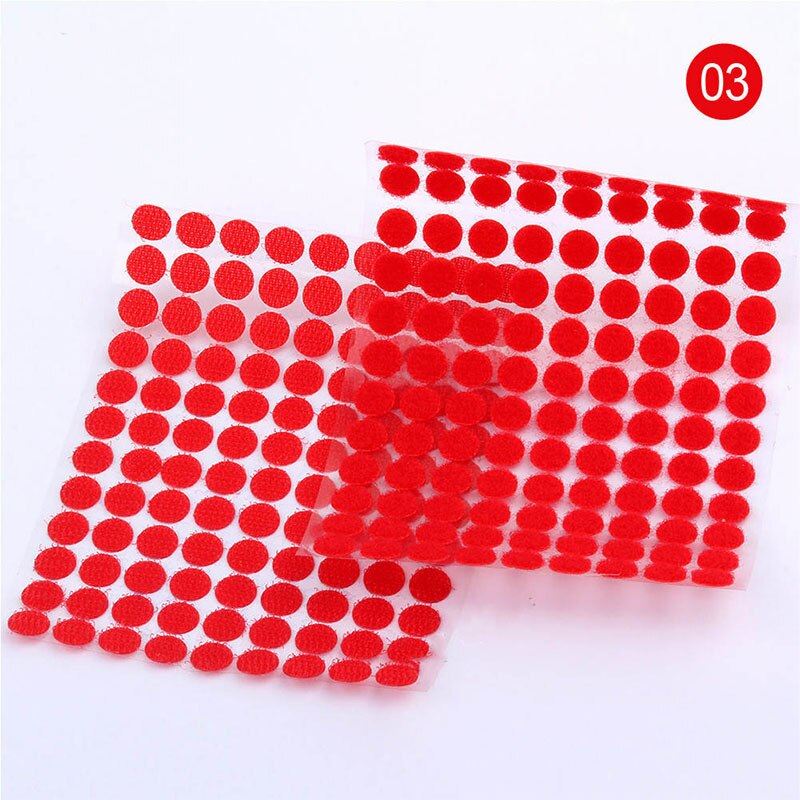 100Paare 10mm Mehrfarbig Verschluss Klebeband Punkte Nylon Klebrige Klettverschlüsse Haken Und Schleife Magie Aufkleber Doppelseitige Runde Selbst -klebstoff: 10mm 100Paare rot