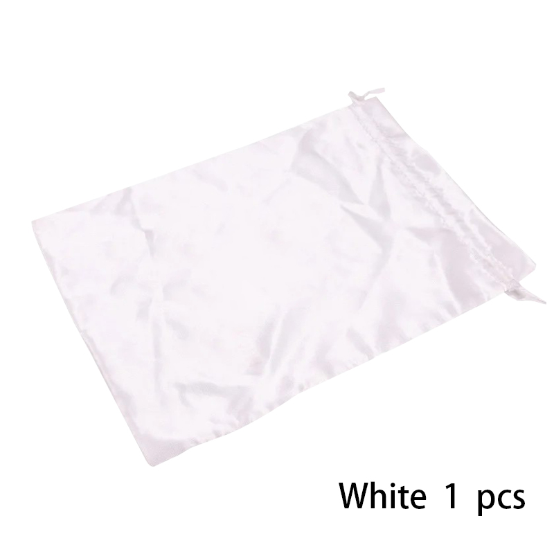 Satin--Aufbewahrungsbeutel, 25 x 35 cm, Perückenaufbewahrung, Satin--Perückentaschen, schwarz, rosa, weiche Seide, Perückentasche für Haar-Perücken-Verpackungswerkzeuge: Grau
