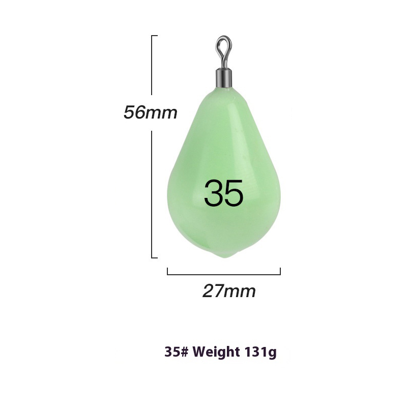 Luminous Fishing Weights Sinkers 30g-150g Water 360 Degree Rotation Fishing Sinker Bass Fishing Accessories: green