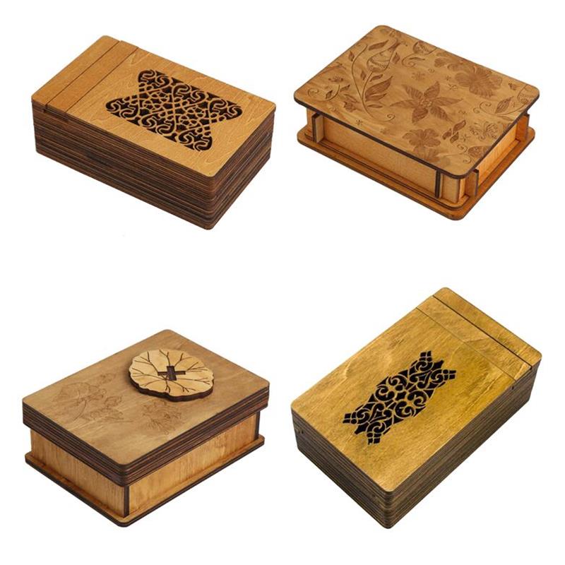 Dest Novelty Challenging Magic Wooden Secret Box Puzzle Logic Brain Teasers Wood Puzzles Game for Adults