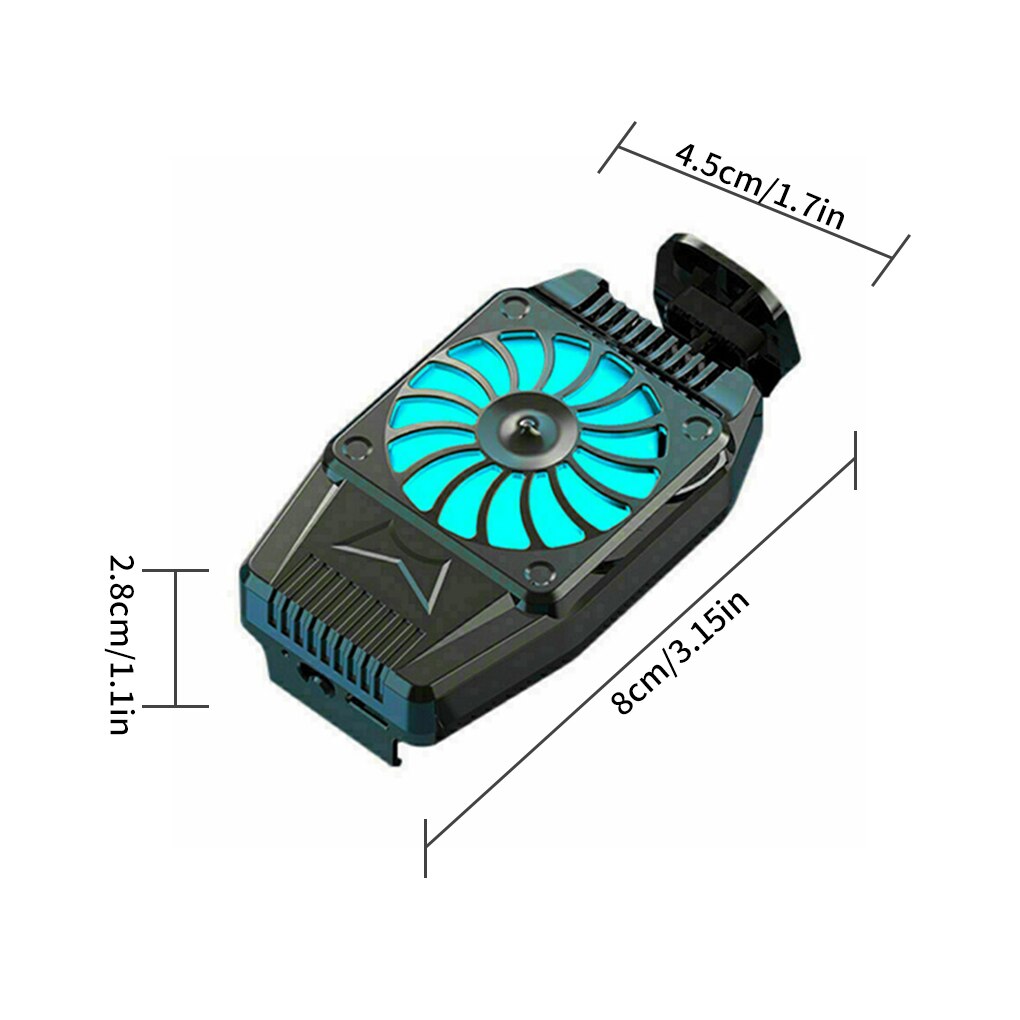 Universele Mini Mobiele Telefoon Koelventilator Radiator Usb Oplaadbare Game Koeler Mobiele Telefoon Cool Koellichaam Voor Iphone Voor Samsung: Black