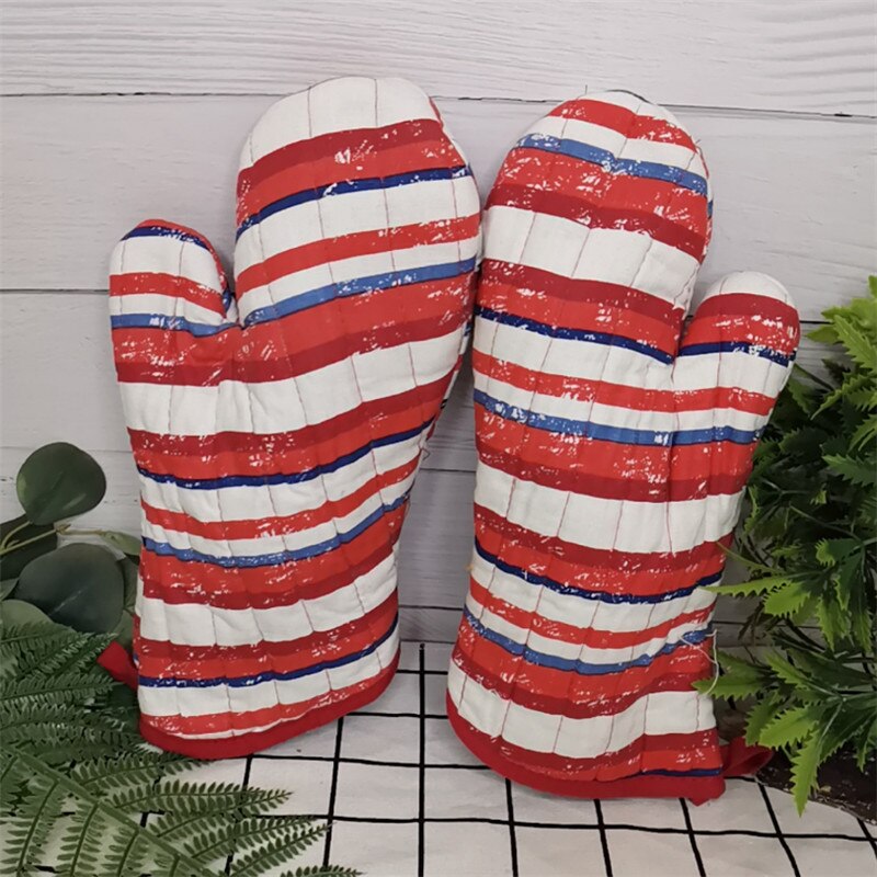 1Pc 18x33cm Baumwolle Bunte Gedruckt Backofen Handschuhe Backen Anti-Heißen Handschuh Pad Mikrowelle Isolierung Küche werkzeug: Stil 4