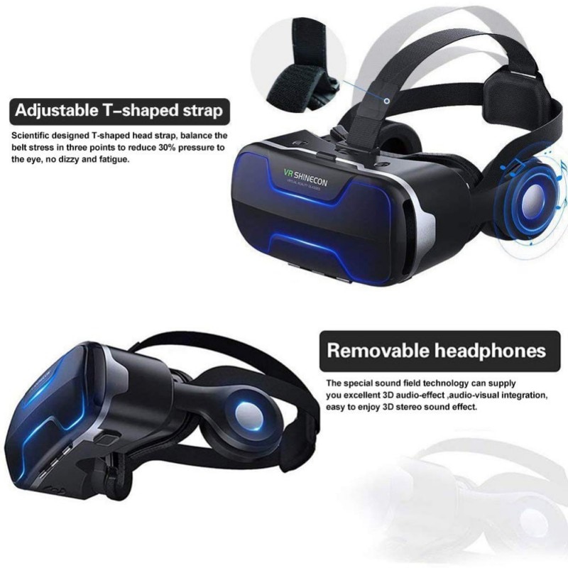 VR Shinecon 3 D Casque Viar Auge Schutz3D Gläser Virtuelle Realität Headset Helm Brille erweitert Linsen für Handys 3Dglasse
