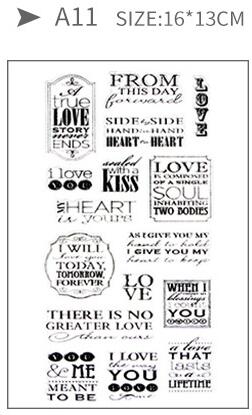 1pc genomskinlig stämpel silikon sigill scrapbooking fotoalbum papperskort gör-det-själv hantverk album dagbok verktyg: A11