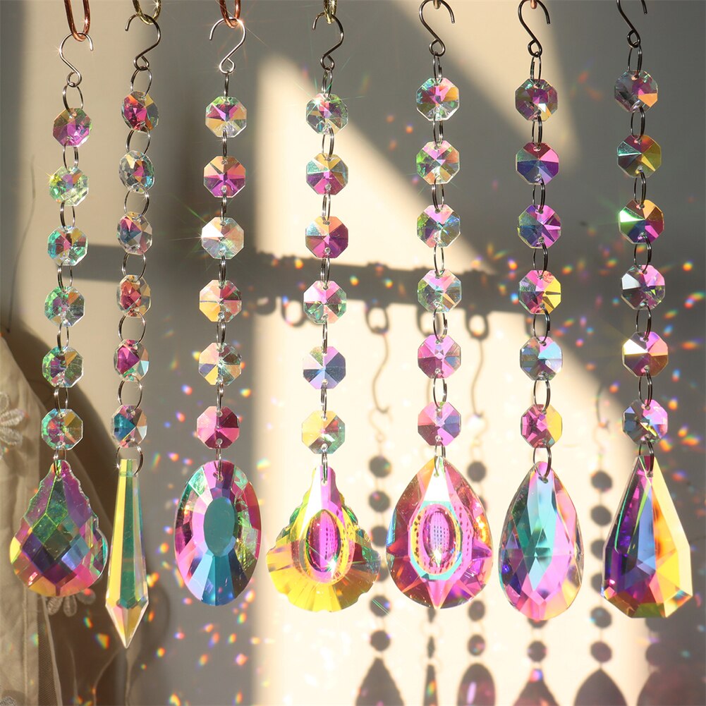 Prism Sun catcher Hanging Window Crystals Rainbow Sun Catcher Crystal Sun Catcher Summer Garden Decoration Windchimes Pendant