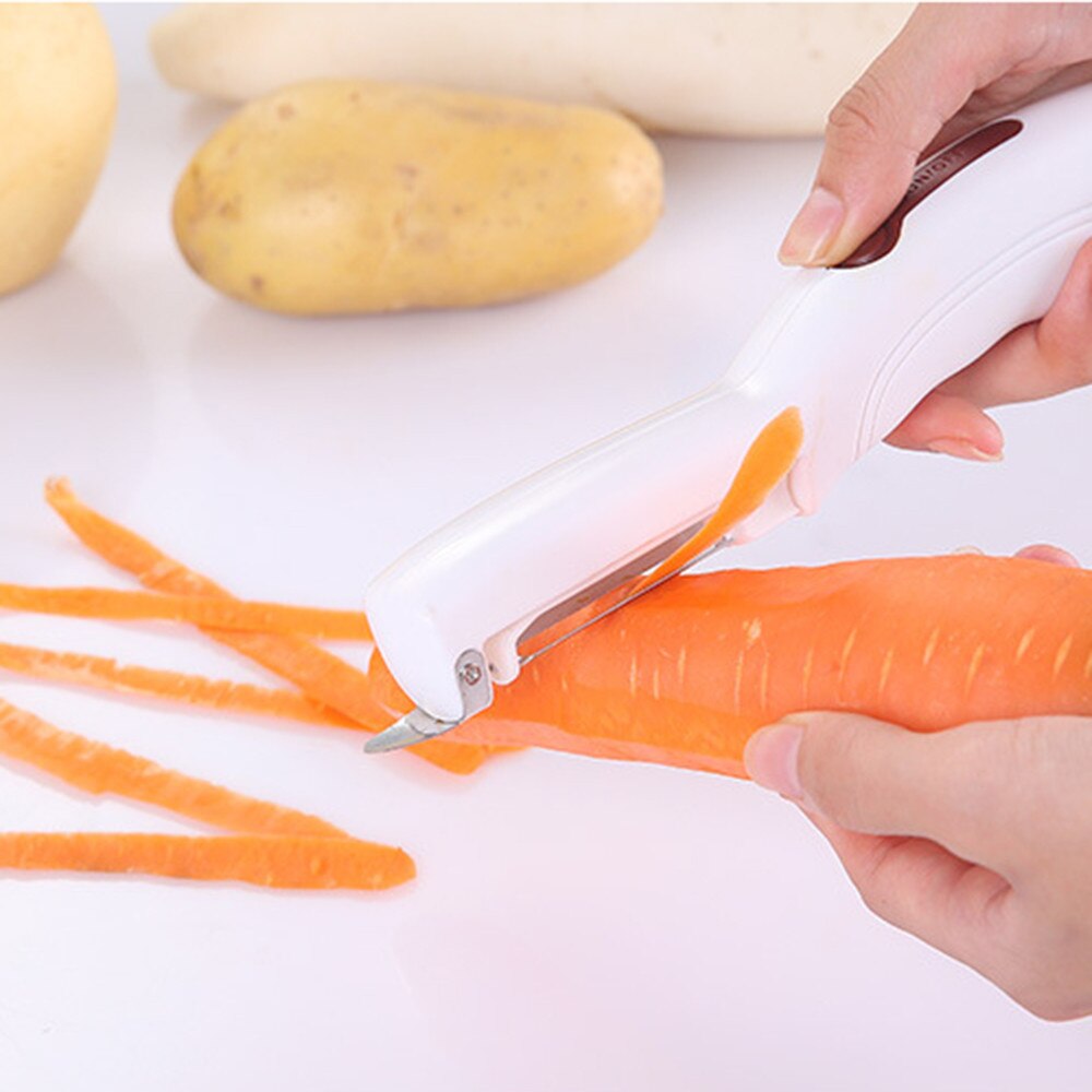 1pcs Peeler Grater Stainless Steel Knifes Fruit Potato Peeler Electric Peeling Kitchen Accessories Kitchen Tools: White