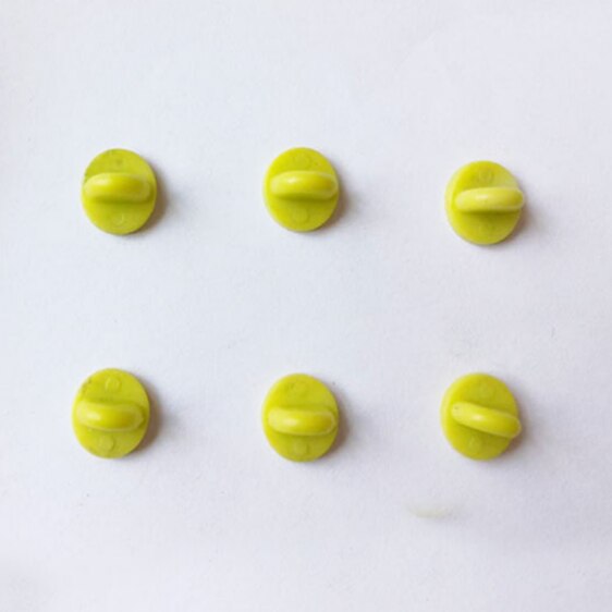 50 stuks/pak Veiligheid Broche Slot Metalen Rubber Kleurrijke Pins Terug Knop Gesp Sluitingen voor pin Broche base Sieraden Accessoires: Green Pin Back