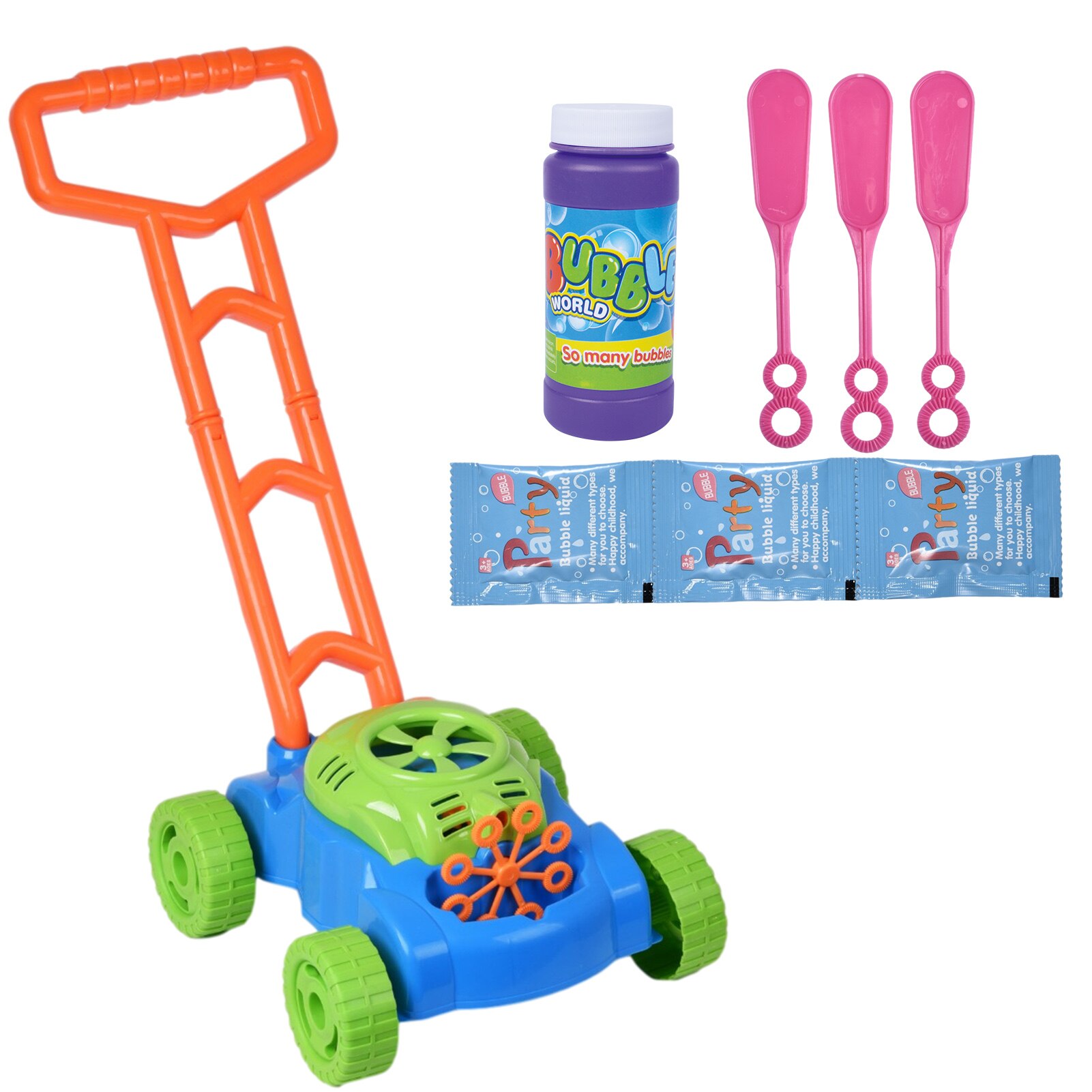 Zomer Outdoor Wandelaar Push Speelgoed Bubble Grasmaaier Plezier Elektronische Bubble Blower Machine Speelgoed Hand Push Bubble Auto Speelgoed