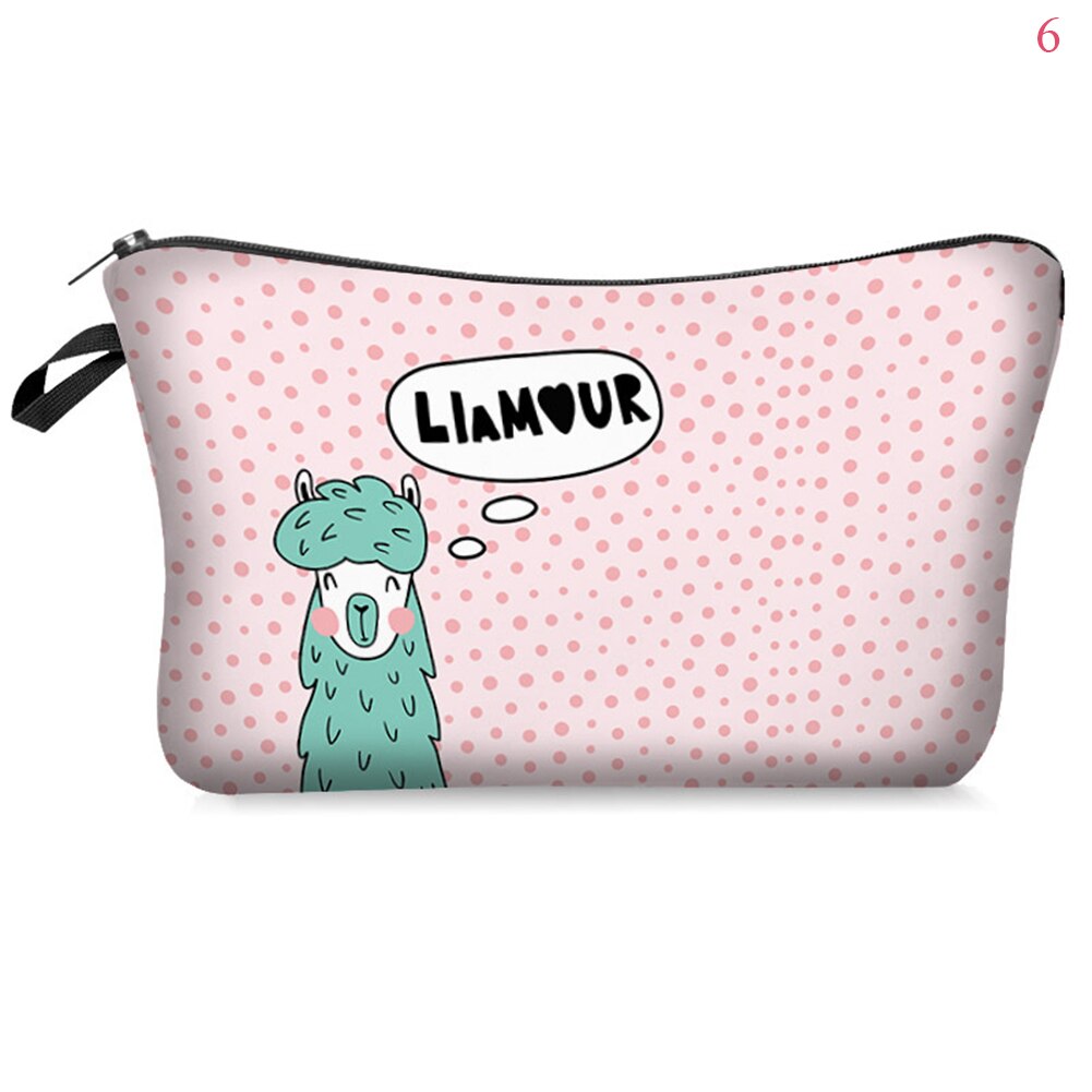 Water Resistant Cosmetic Organizer Bag Makeup bag Printing Llama Cosmetic Bag Women Multifunction Beauty Bag: 6