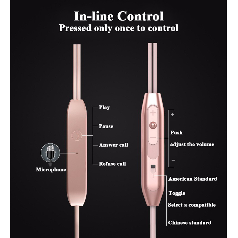 Auricolare per Lenovo K5 K5 Plus Lenovo A6020 A 6020 In-Ear Stereo Phone Headset Wire Control auricolare Fone De Ouvido con microfono