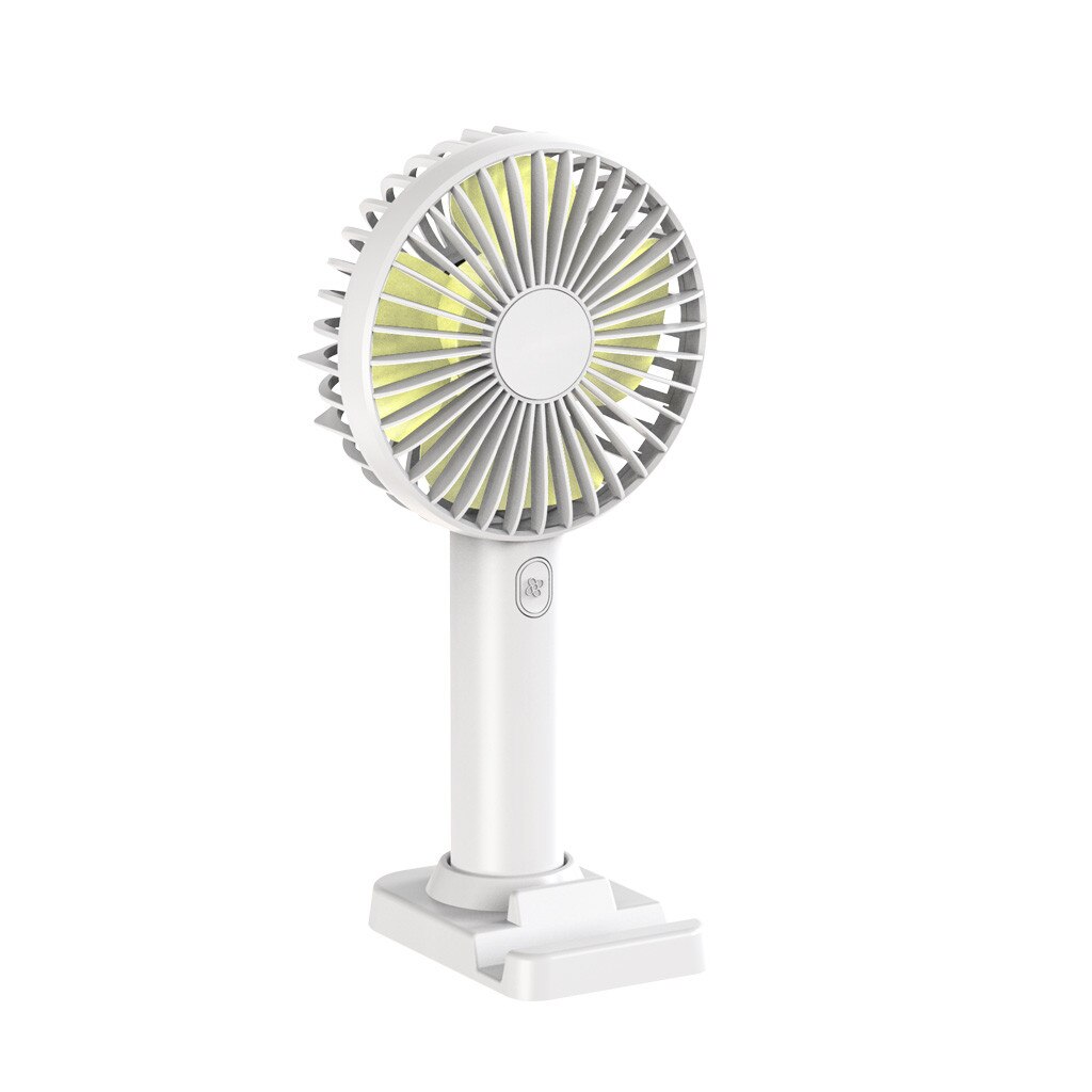 Cooling USB Portable Handheld Multi-function Mini Fan Rechargeable Battery Powered with Phone Holder For Outdoor: WH